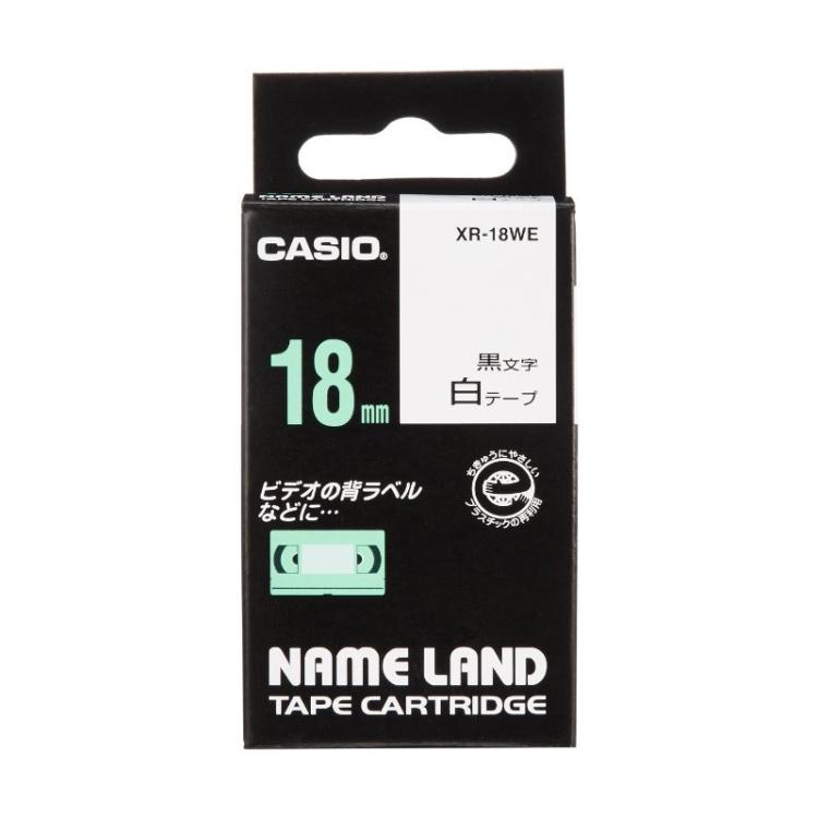 Casio - XR-18WE cinta para impresora de etiquetas Negro sobre blanco