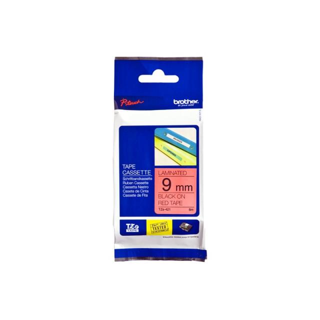 Brother - TZE-421 cinta para impresora de etiquetas Negro sobre rojo