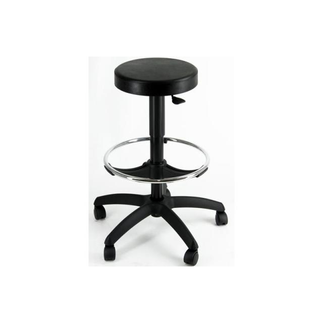 UNISIT - UNISIT TABURETE ESOS GIRATORIO REGULABLE C/REPOSAPIÉS POLIURETANO NEGRO