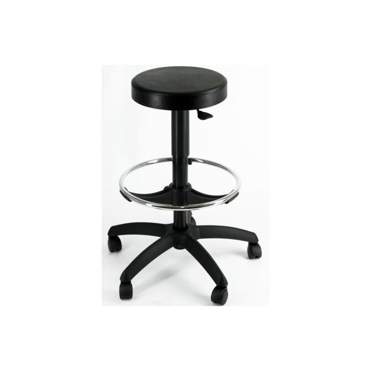 UNISIT - UNISIT TABURETE ESOS GIRATORIO REGULABLE C/REPOSAPIÉS POLIURETANO NEGRO