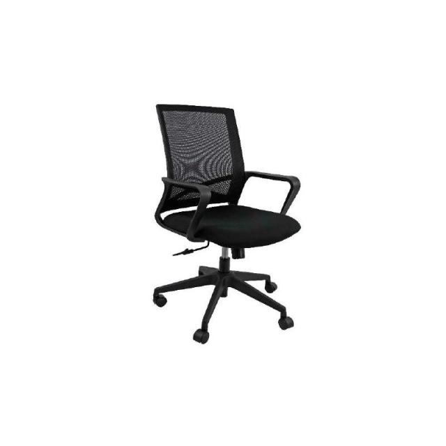 UNISIT - UNISIT SILLA LINEA CHINA GIRATORIA BASCULANTE BRAZOS/F RESPALDO MALLA NEGRO Y ASIENTO ACOLCHADO NEGRO
