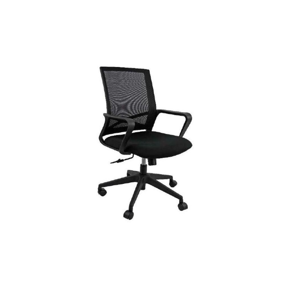 UNISIT - UNISIT SILLA LINEA CHINA GIRATORIA BASCULANTE BRAZOS/F RESPALDO MALLA NEGRO Y ASIENTO ACOLCHADO NEGRO