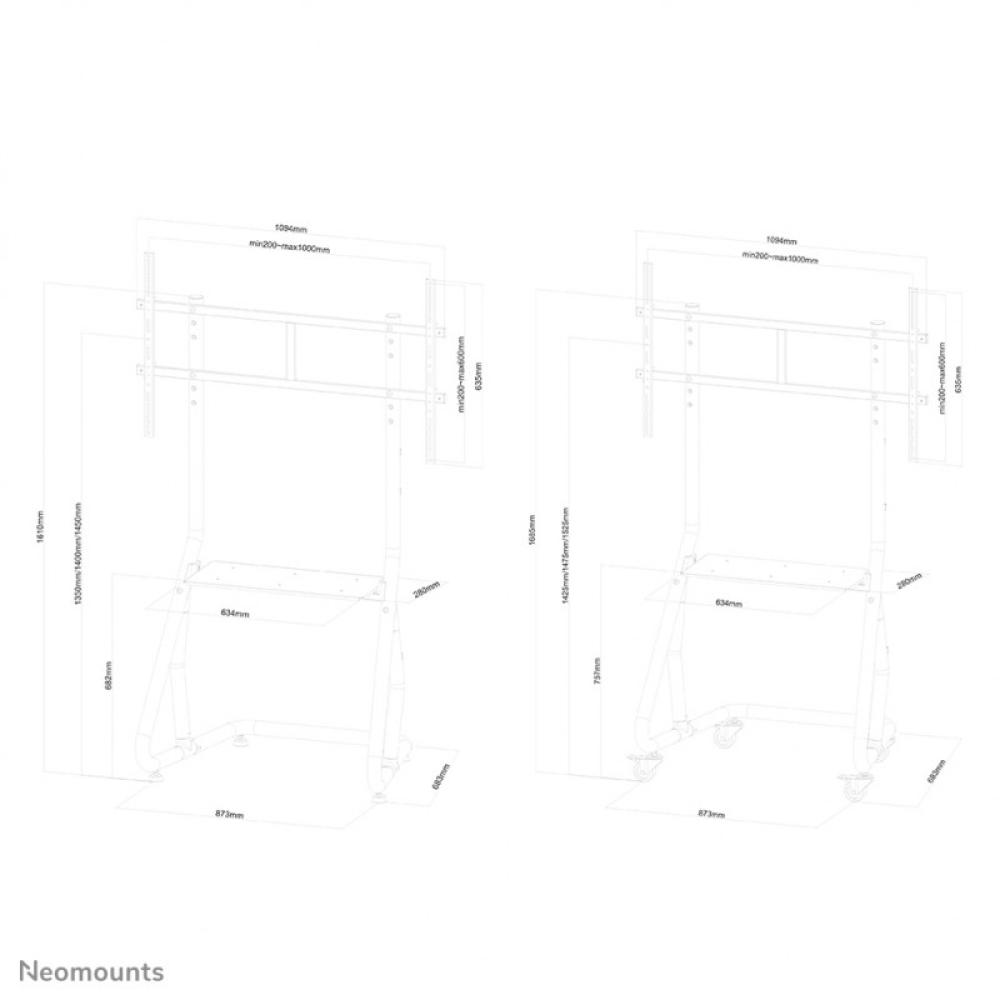 Neomounts - NS-M3800BLACK Carro para TV 60-100"