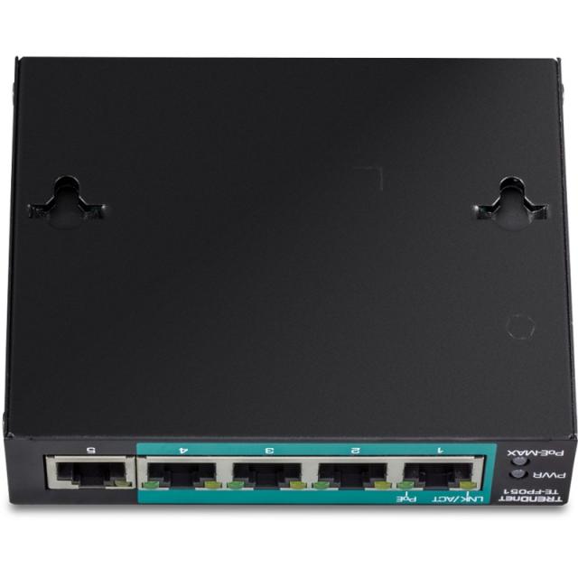 Trendnet - TE-FP051 switch No administrado Fast Ethernet (10/100) Energía sobre Ethernet (PoE) Negro