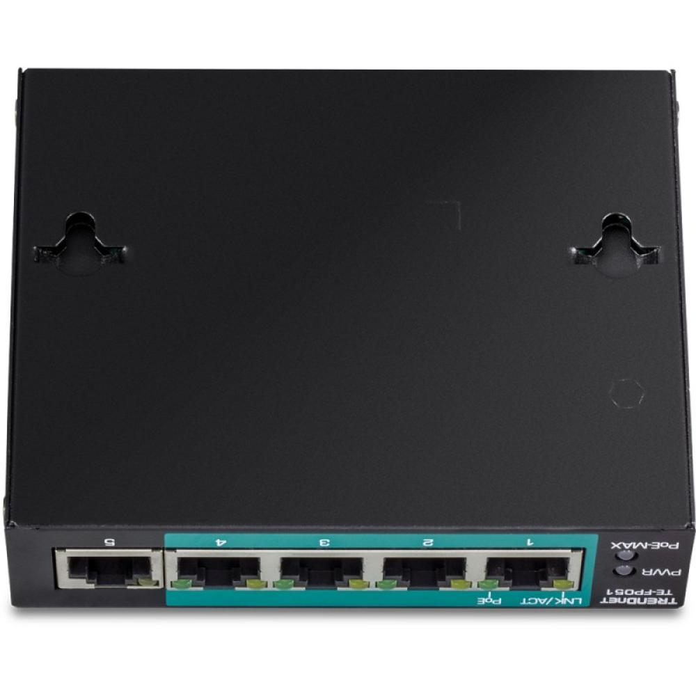 Trendnet - TE-FP051 switch No administrado Fast Ethernet (10/100) Energía sobre Ethernet (PoE) Negro