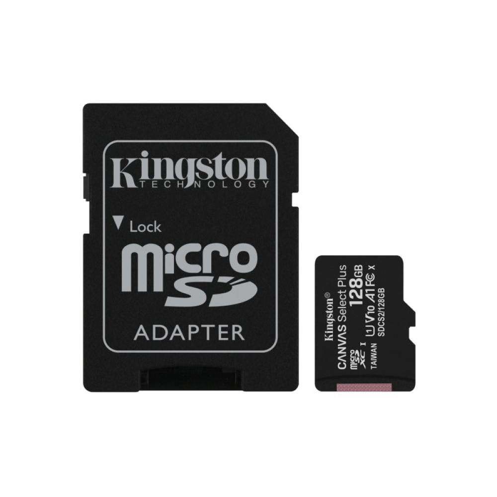 Kingston Technology - Canvas Select Tarjeta micSDXC Plus 100R A1 C10 de 128 GB + ADP