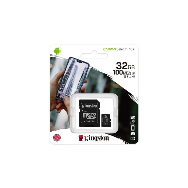 Kingston Technology - Canvas Select Plus 32 GB MicroSDHC UHS-I Clase 10