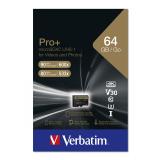 Verbatim - Pro+ 64 GB MicroSDHC MLC Clase 10