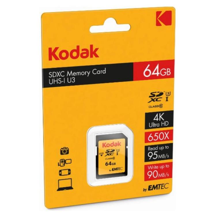 Kodak - SDXC 64GB Class10 U3 UHS-I Clase 10