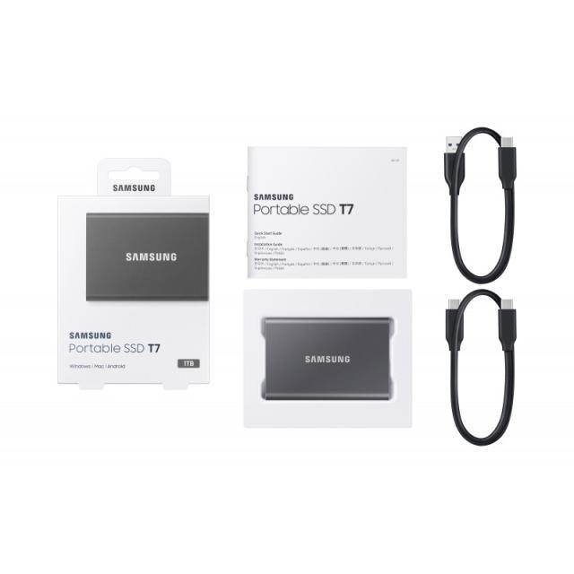 Samsung - Portable SSD T7 1 TB USB Tipo C 3.2 Gen 2 (3.1 Gen 2) Gris
