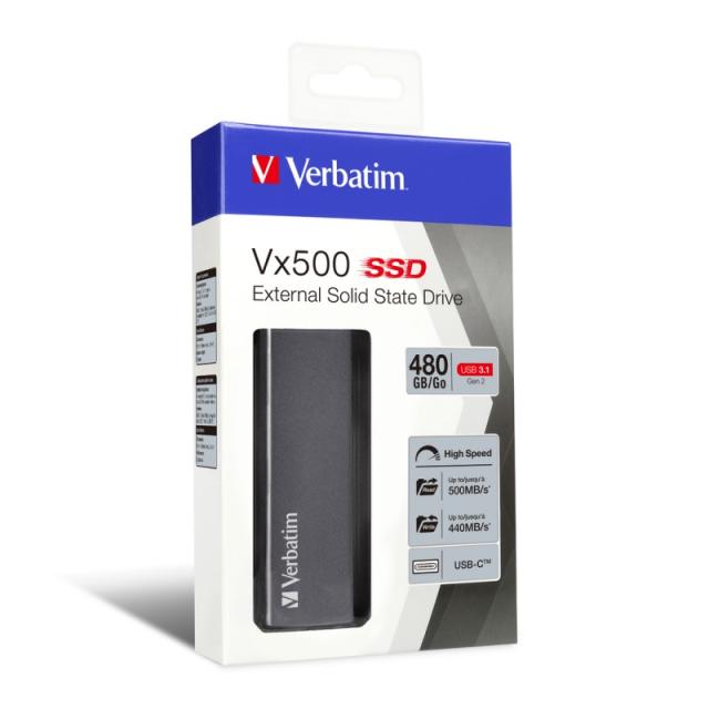 Verbatim - SSD externo Vx500 USB 3.1 Gen 2 480 GB