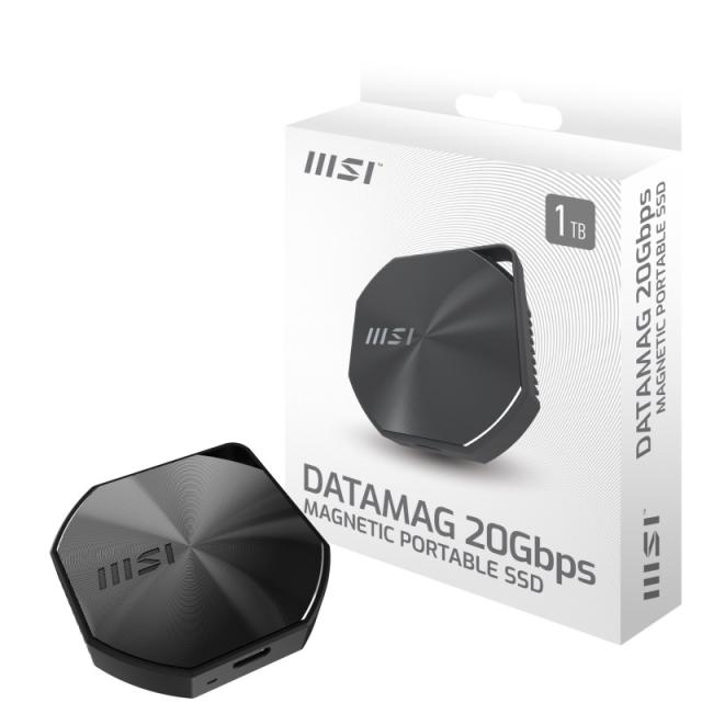 MSI - DATAMAG 20GBPS 1TB unidad externa de estado sólido USB Tipo C USB 3.2 Gen 2x2 Negro
