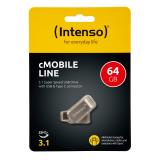 Intenso - cMobile Line unidad flash USB 64 GB USB Type-A / USB Type-C 3.2 Gen 1 (3.1 Gen 1) Plata