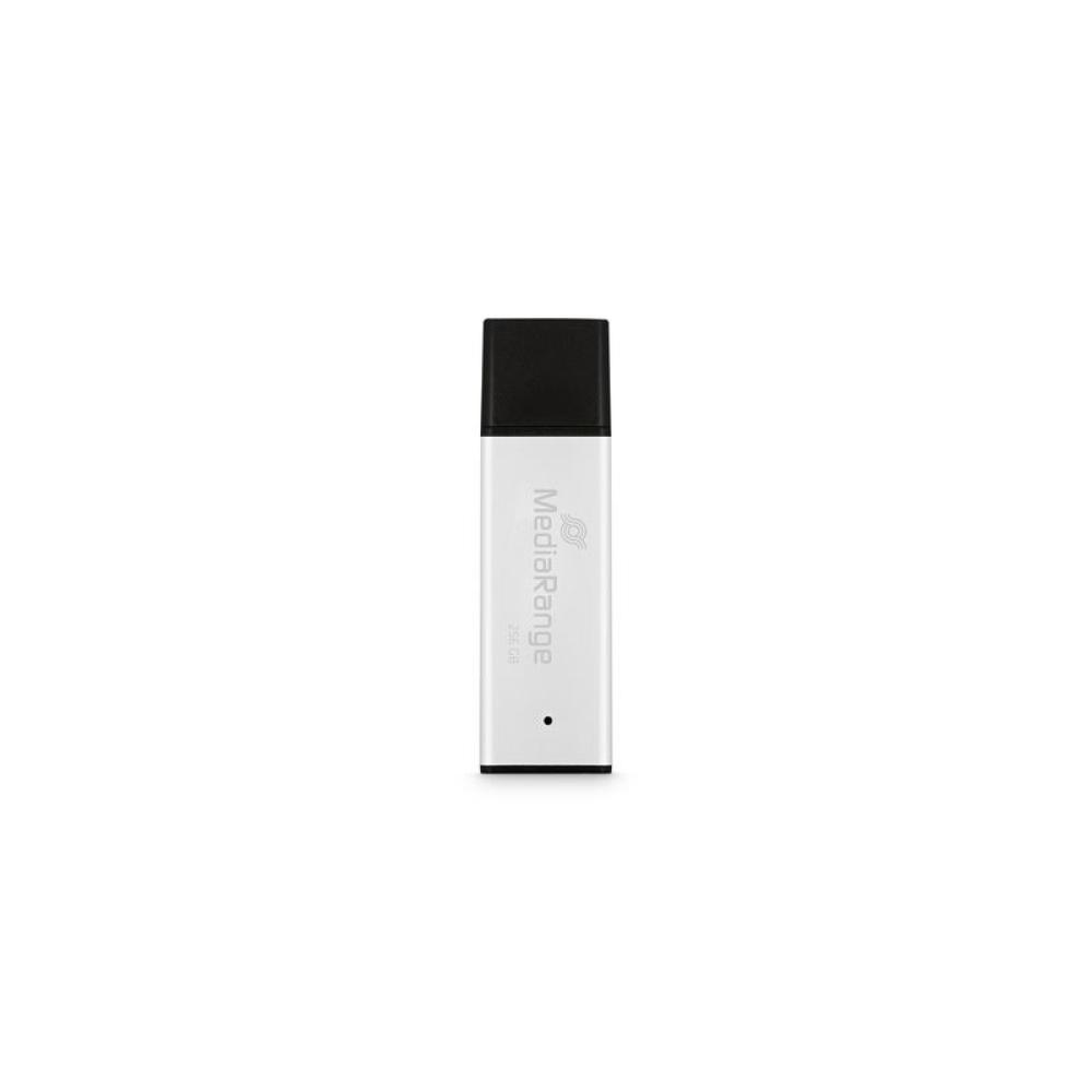 MediaRange - MR1903 unidad flash USB 256 GB USB tipo A 3.2 Gen 1 (3.1 Gen 1) Negro, Plata