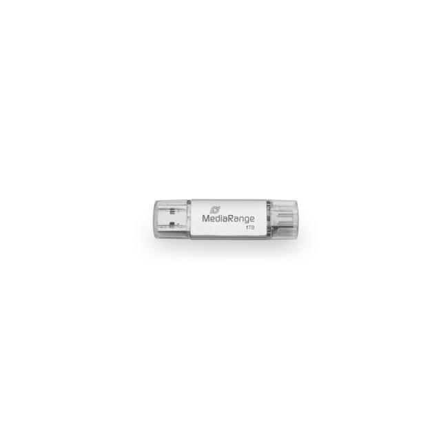 MediaRange - MR941-1 unidad flash USB 1 TB USB Type-A / USB Type-C 3.2 Gen 1 (3.1 Gen 1) Plata