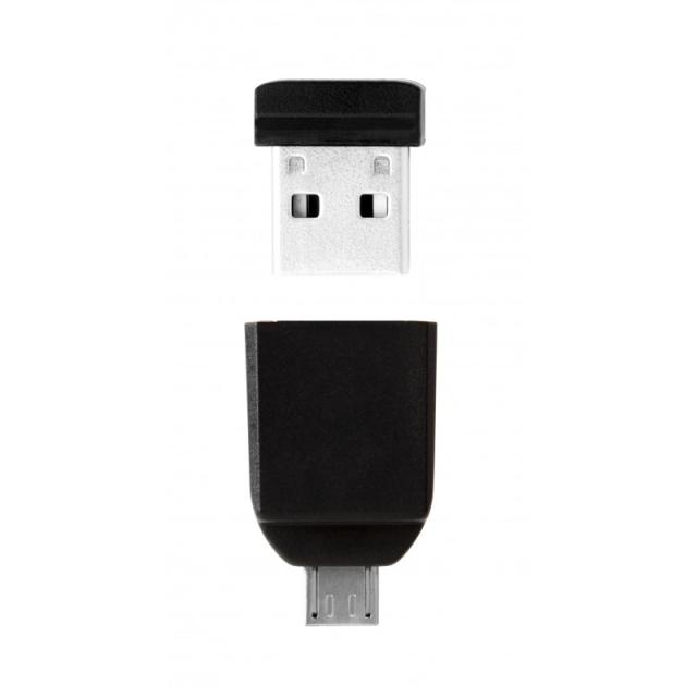 Verbatim - Nano - Unidad USB de 16 GB con adaptador Micro USB - Negro