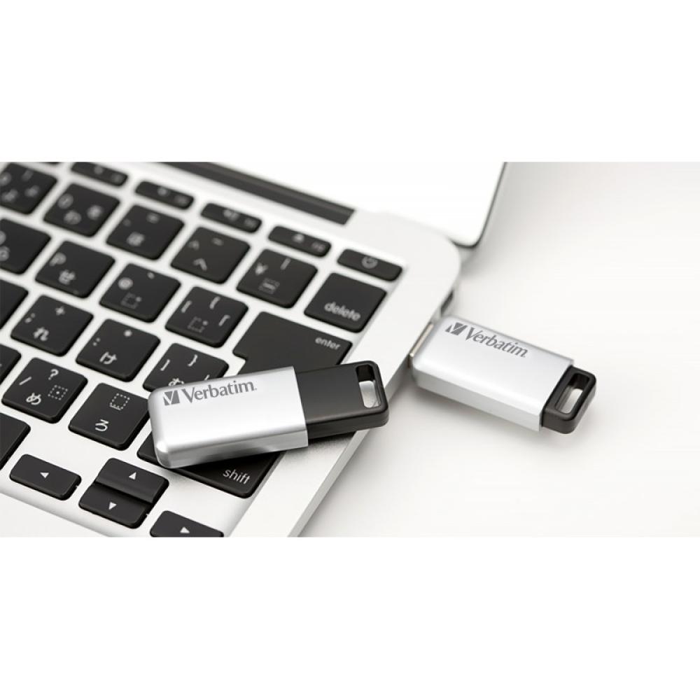 Verbatim - Secure Pro - Unidad USB 3.0 de 64 GB - Plata