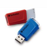 Verbatim - Store ''n'' Click - Unidad USB 3.2 GEN1 - 2x32 GB, Rojo/Azul