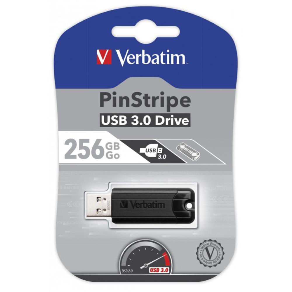 Verbatim - PinStripe 3.0 - Unidad USB 3.0 de 256GB ? - Negro