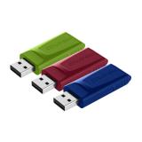Verbatim - Slider - Unidad USB - 3x16 GB, Azul/Rojo/Verde