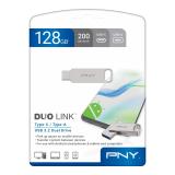 PNY - DUO LINK unidad flash USB 128 GB USB Type-A / USB Type-C 3.2 Gen 1 (3.1 Gen 1) Acero inoxidable
