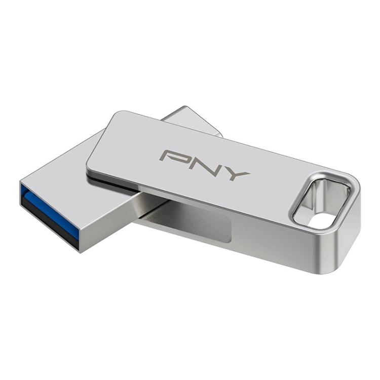 PNY - DUO LINK unidad flash USB 256 GB USB Type-A / USB Type-C 3.2 Gen 1 (3.1 Gen 1) Acero inoxidable