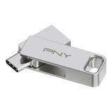 PNY - DUO LINK unidad flash USB 256 GB USB Type-A / USB Type-C 3.2 Gen 1 (3.1 Gen 1) Acero inoxidable