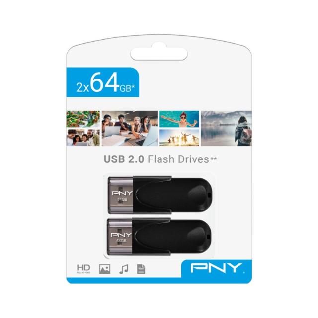 PNY - Attaché 4 2.0 64GB unidad flash USB USB tipo A Negro