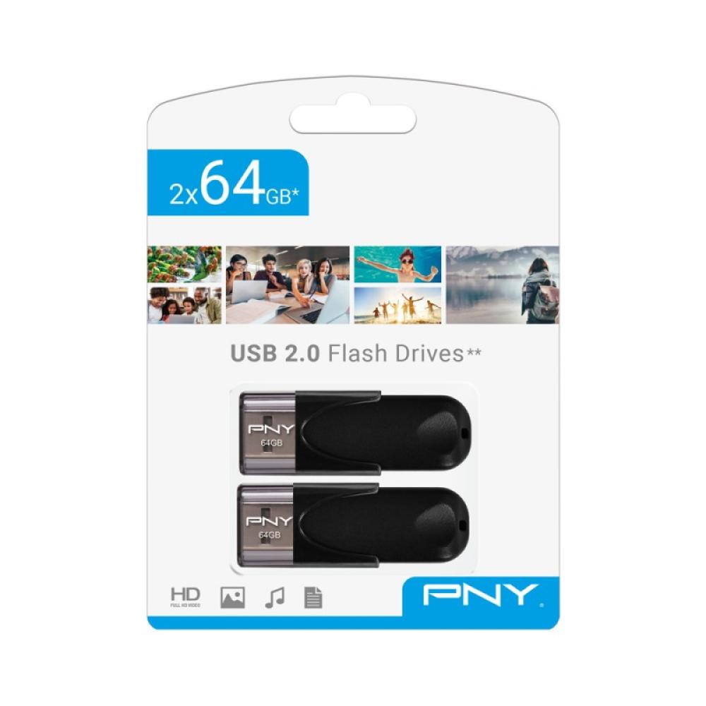 PNY - Attaché 4 2.0 64GB unidad flash USB USB tipo A Negro