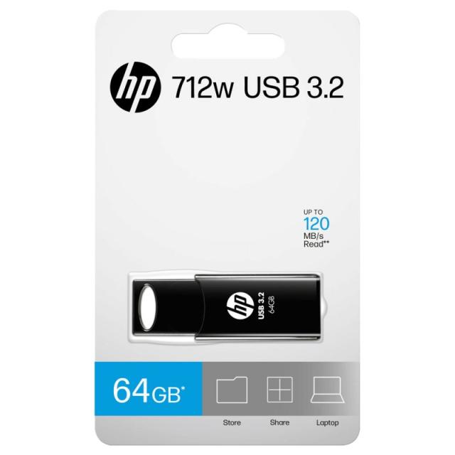 HP - 712w unidad flash USB 64 GB USB tipo A 3.2 Gen 1 (3.1 Gen 1) Negro