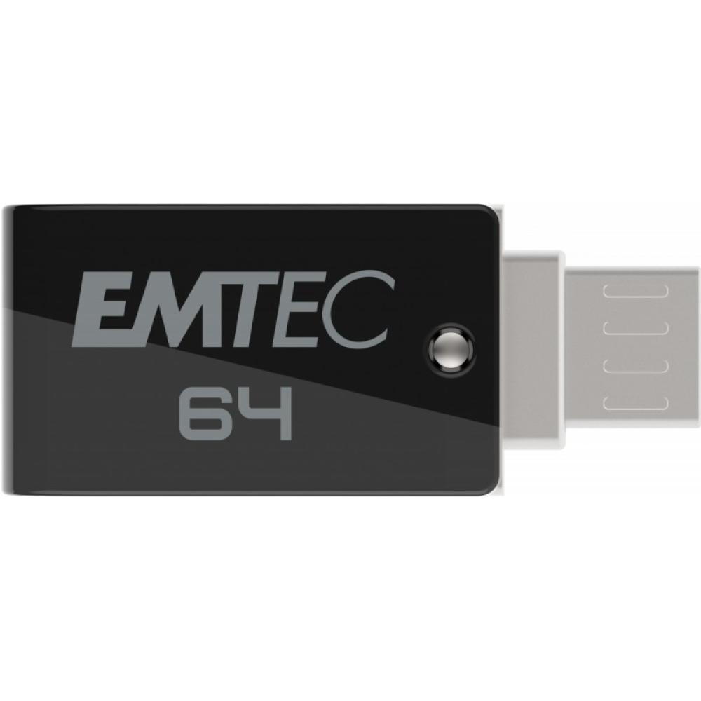 Emtec - T260B unidad flash USB 64 GB USB Type-A / Micro-USB 2.0 Negro, Acero inoxidable