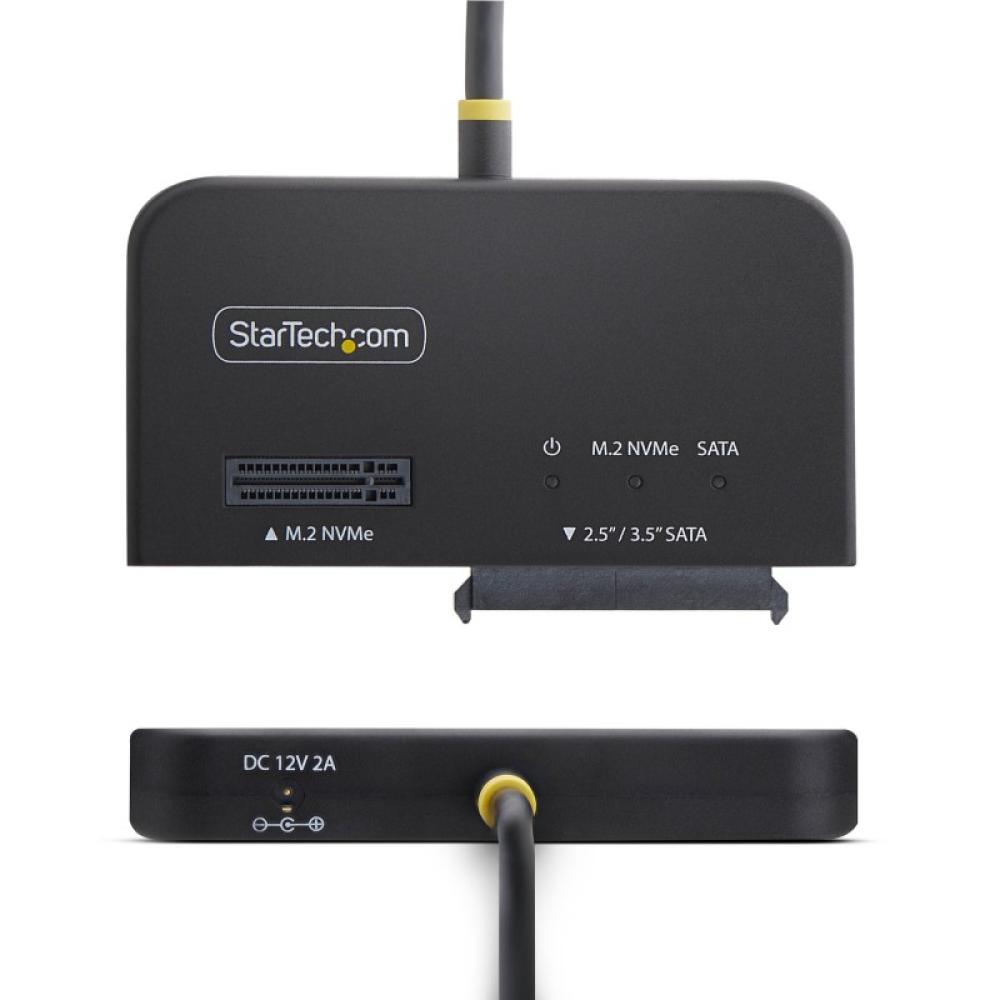 StarTech.com - Adaptador USB-C/USB-A a NVMe M.2 y SATA 2.5/3.5in 10Gbps - Lector de SSD Externo - Sin Herramientas - B+M/M-Key