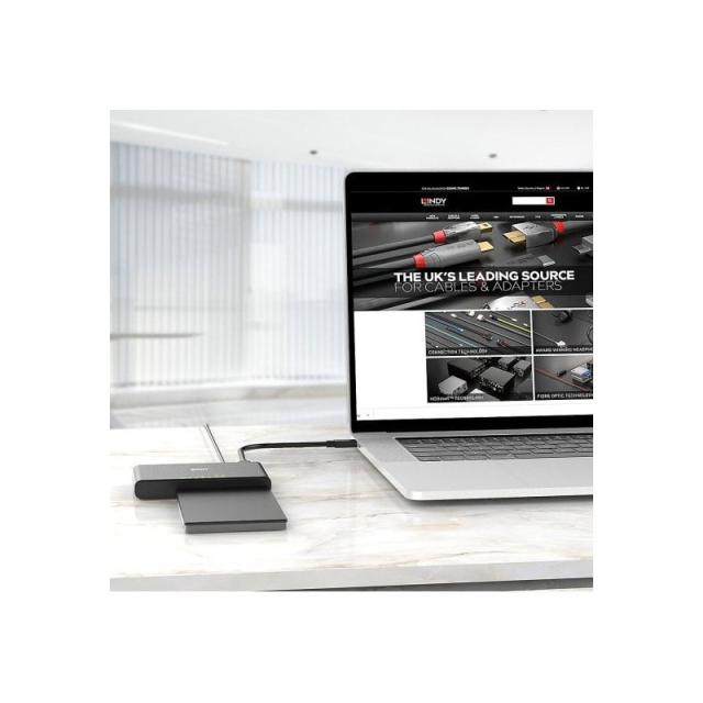 Lindy - 43359 base de conexión para disco duro USB 3.2 Gen 2 (3.1 Gen 2) Type-C Negro