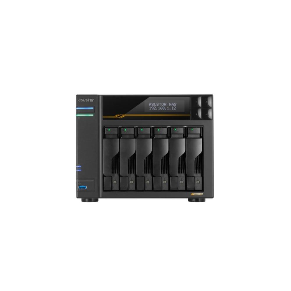 Asustor - LOCKERSTOR 6 Gen3 (AS6806T) NAS Escritorio AMD Ryzen V3C14 16 GB DDR5 ADM Negro