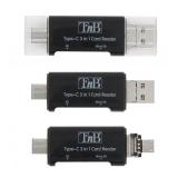T''nB - TCREAD3IN1 lector de tarjeta USB 3.2 Gen 1 (3.1 Gen 1) Type-C Negro