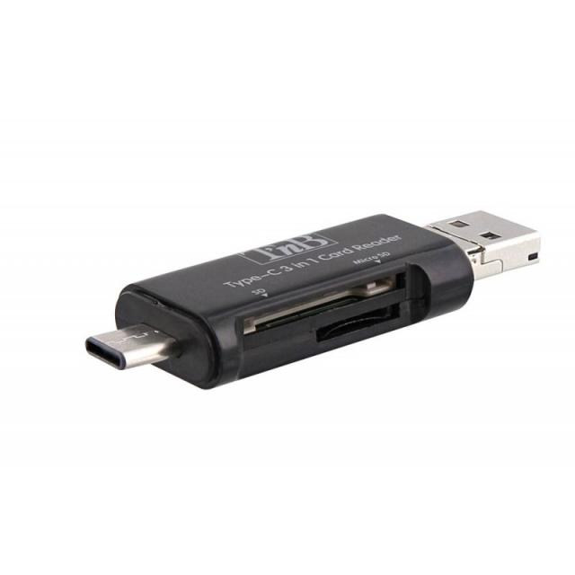 T''nB - TCREAD3IN1 lector de tarjeta USB 3.2 Gen 1 (3.1 Gen 1) Type-C Negro