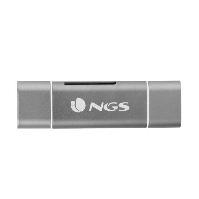 NGS - ALLYREADER lector de tarjeta USB/Micro-USB Gris, Blanco
