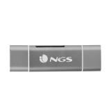 NGS - ALLYREADER lector de tarjeta USB/Micro-USB Gris, Blanco