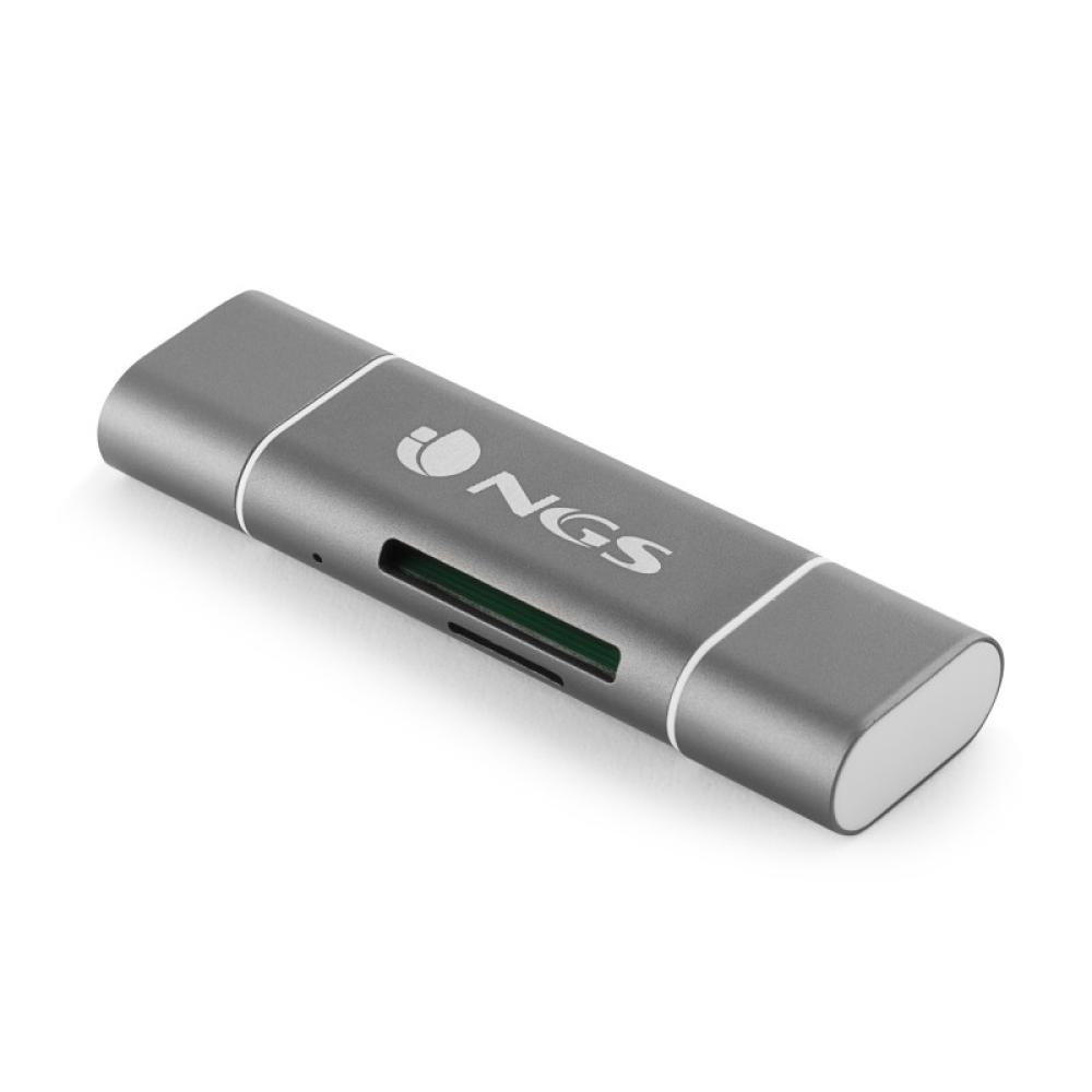 NGS - ALLYREADER lector de tarjeta USB/Micro-USB Gris, Blanco