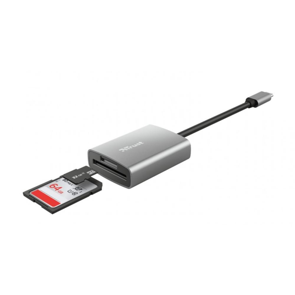 Trust - 24136 lector de tarjeta USB 3.2 Gen 1 (3.1 Gen 1) Type-C Aluminio