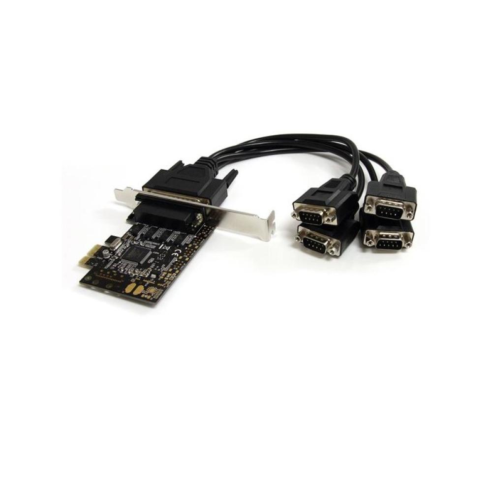 StarTech.com - Tarjeta Adaptadora PCI Express PCIe de 4 Puertos Serie con Cable Multiconector RS232 Serial - Reemplazado por PEX