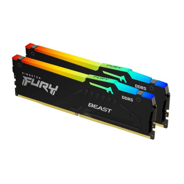 Kingston Technology - FURY Beast 64GB 6400MT/s DDR5 CL32 DIMM (Kit de 2) RGB EXPO
