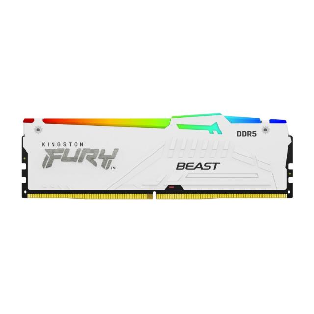 Kingston Technology - FURY Beast 32GB 6000MT/s DDR5 CL30 DIMM White RGB EXPO