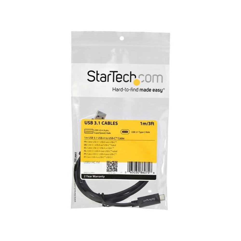 StarTech.com - Cable de Carga y Sincronización USB-A a USB-C de 1m - Cable USB de 10Gbps - Cable de Datos USB-A a USB Tipo C - M