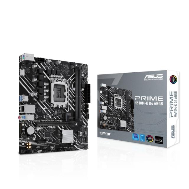 ASUS - PRIME H610M-K D4 ARGB Intel H610 LGA 1700 micro ATX