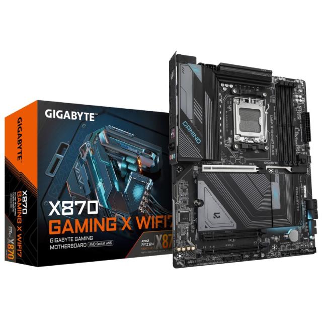 GIGABYTE - X870 GAMING X WIFI7 Placa Base - Compatible con CPUs AMD Ryzen 9000, 16+2+2 fases VRM, hasta 8000MHz DDR5 (OC), 1xPCI