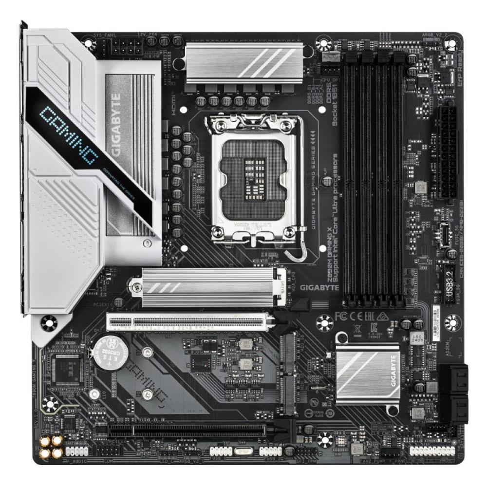 GIGABYTE - Placa base Z890M GAMING X - Compatible con procesadores Intel Core Ultra (Serie 2), 8+1+2 fases VRM, hasta 8800MHz DD