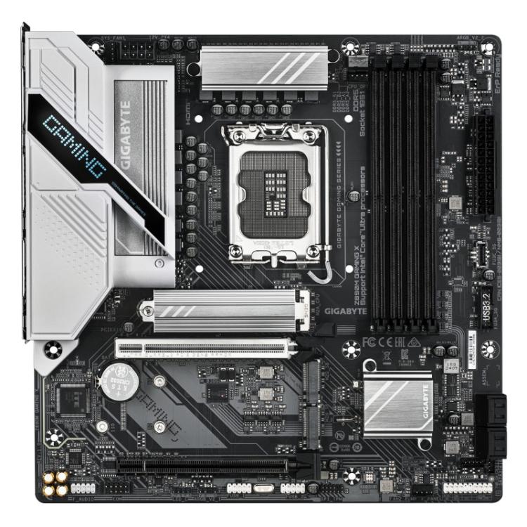 GIGABYTE - Placa base Z890M GAMING X - Compatible con procesadores Intel Core Ultra (Serie 2), 8+1+2 fases VRM, hasta 8800MHz DD