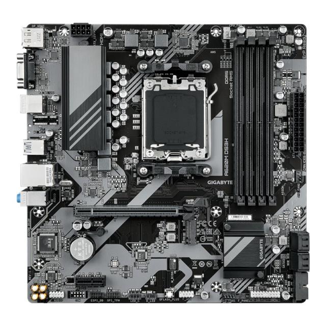 GIGABYTE - A620M DS3H Placa base - Soporta CPUs AMD Ryzen 8000, VRM digital de 5+2+2 fases, hasta 7600MHz DDR5 (OC), 1xPCIe 4.0