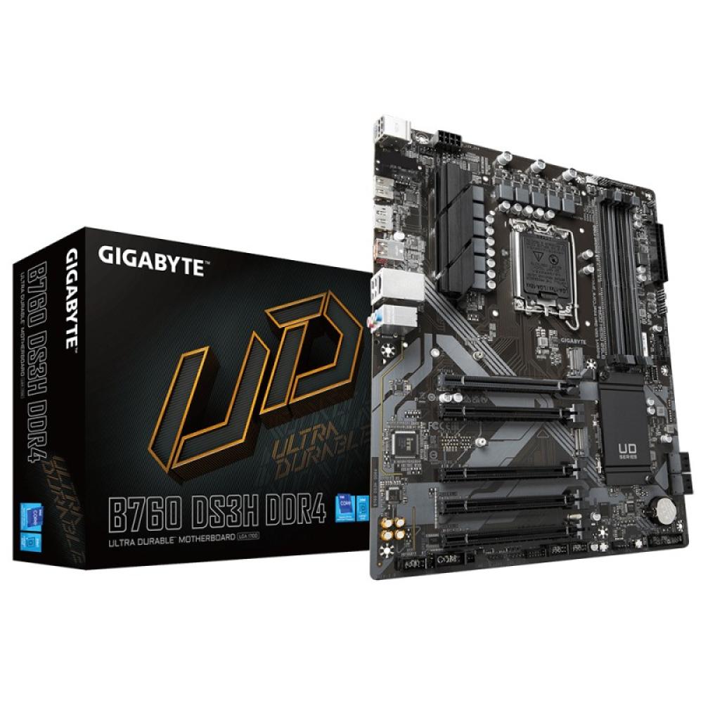 GIGABYTE - B760 DS3H DDR4 Placa base - Soporta CPUs Intel Core de 14ª generación, VRM digital de 18+2+1 fases, hasta 5333MHz DDR